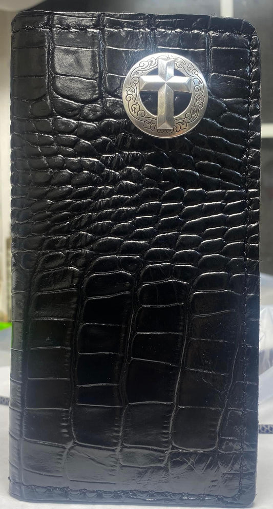 Men's Cross - Gator Print Leather Roper Wallet